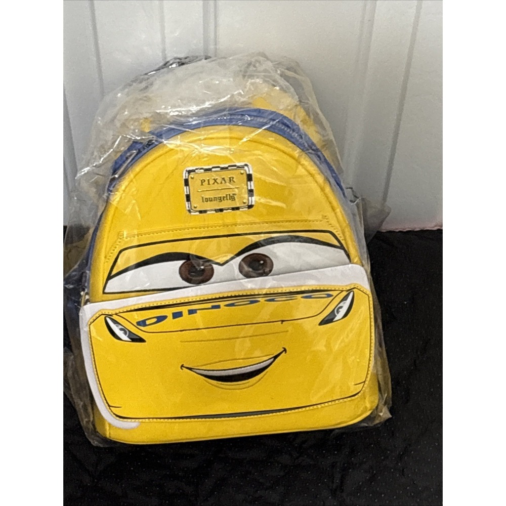NWT Loungefly Pixar Disney Cars Cruz Ramirez Dinoco Yellow Backpack LE Racecar - Picture 9 of 11